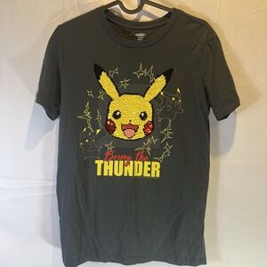 Old Navy Boys XL 14/16 Flip‎ Sequin Pokemon Short Sleeve Shirt Pikachu XLarge
